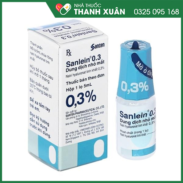 Sanlein 0,3 trị rối loạn biểu mô kết giác mạc